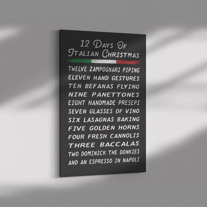 12 Days of Italian Christmas Portrait Canvas Wall Art