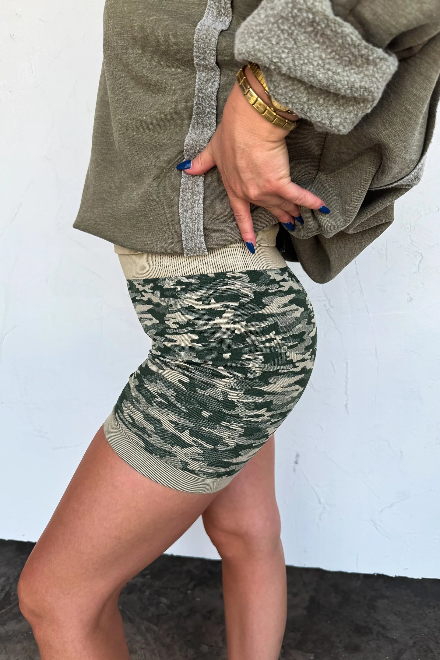 Hazel Blues® | PREORDER: Camo Bra & Biker Short Set