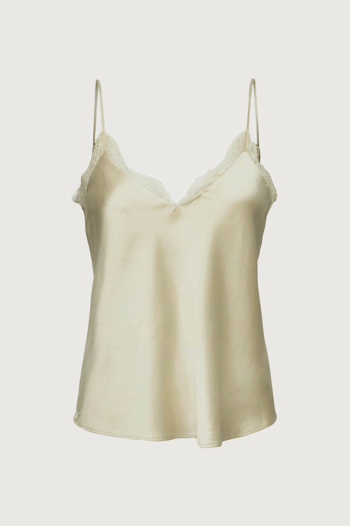 LACE TRIM SATIN CAMISOLE TANK