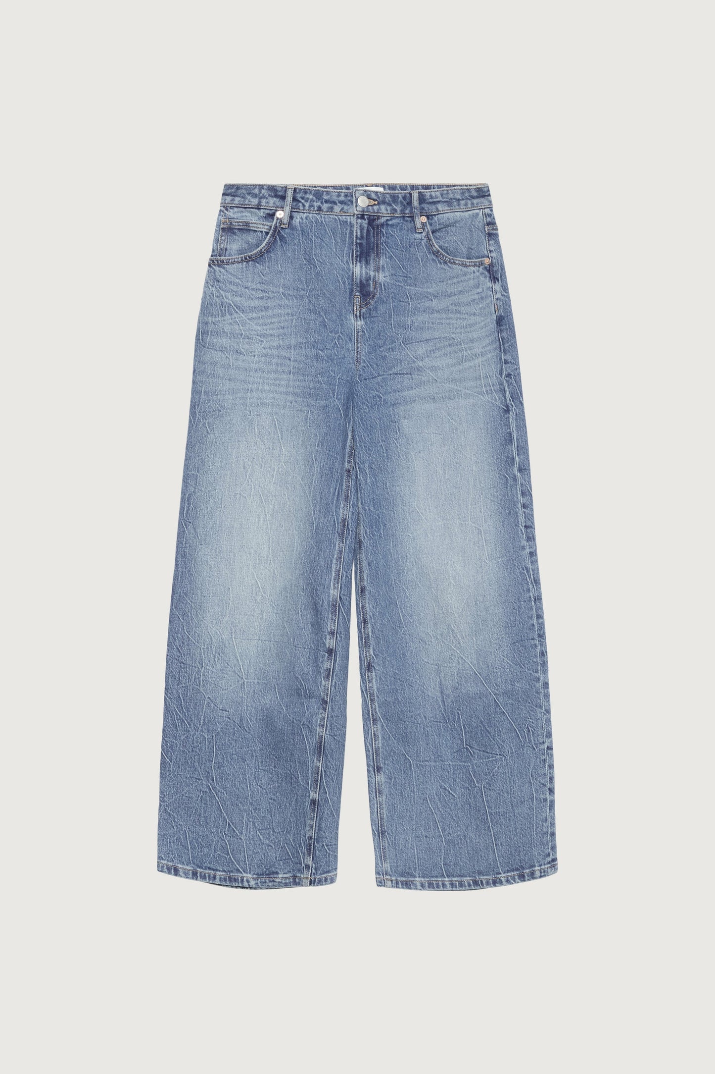 CREASED EFFECT WIDE LEG JEAN