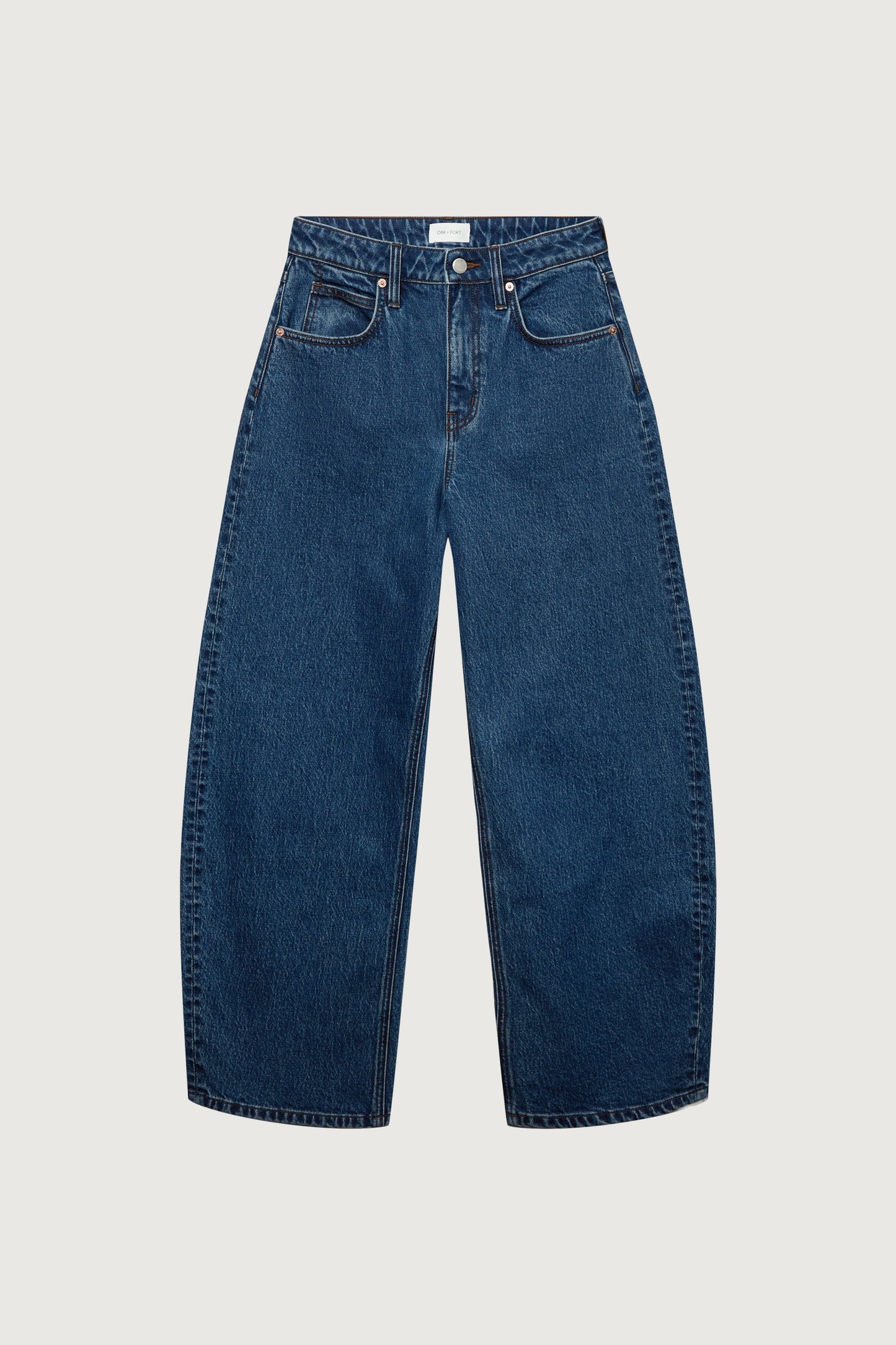 HIGH RISE BARREL LEG JEAN