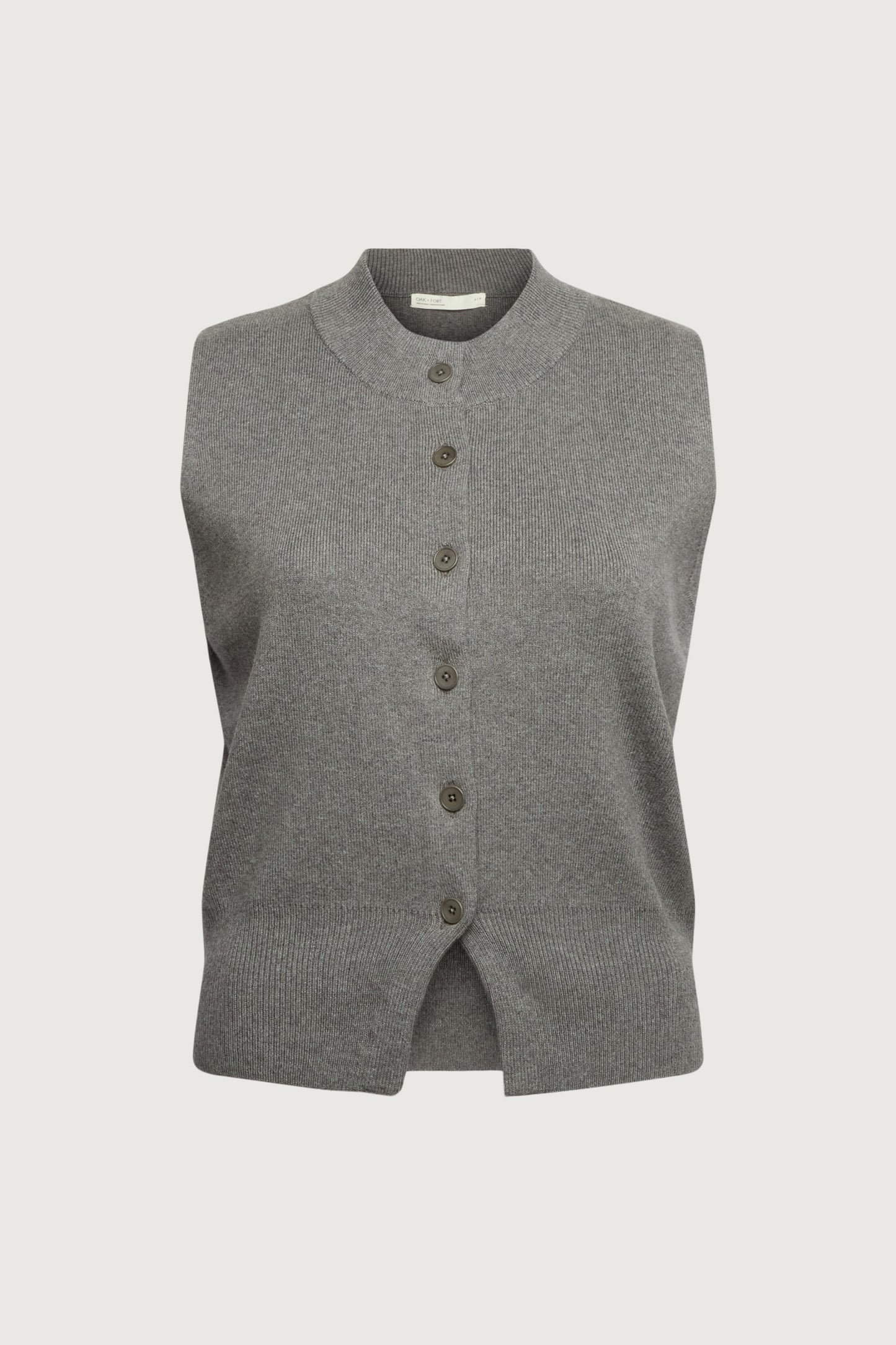 KNIT MOCKNECK BUTTON UP VEST
