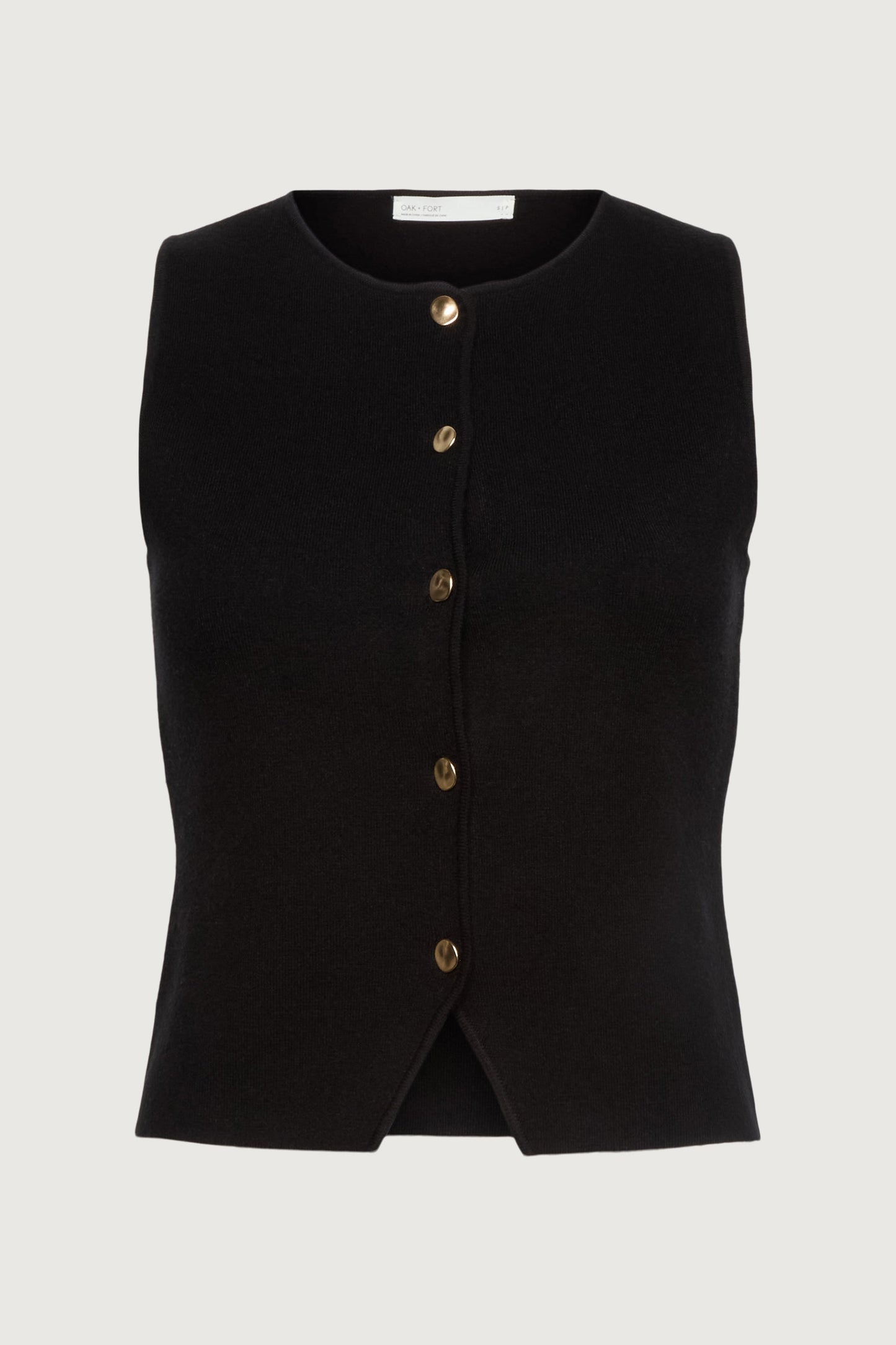 SLEEVELESS KNIT VEST WITH BUTTONS