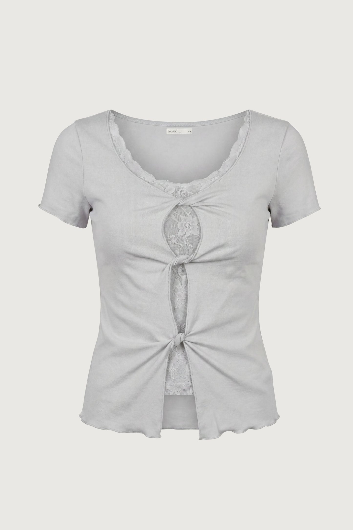 LAYERED LACE TOP WITH TWIST FRONT DETAIL