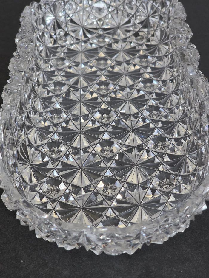 ABP Cut glass folded shape dish Russian pattern bob20