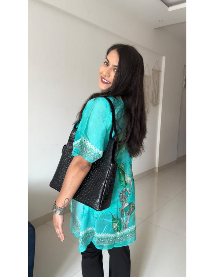 Aqua Mist Bloom Kaftan