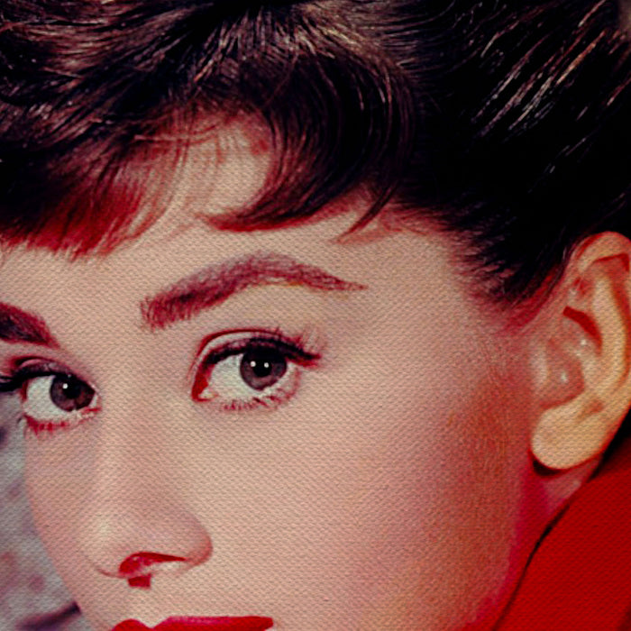 Audrey Hepburn In Red Dress Wall Art Canvas