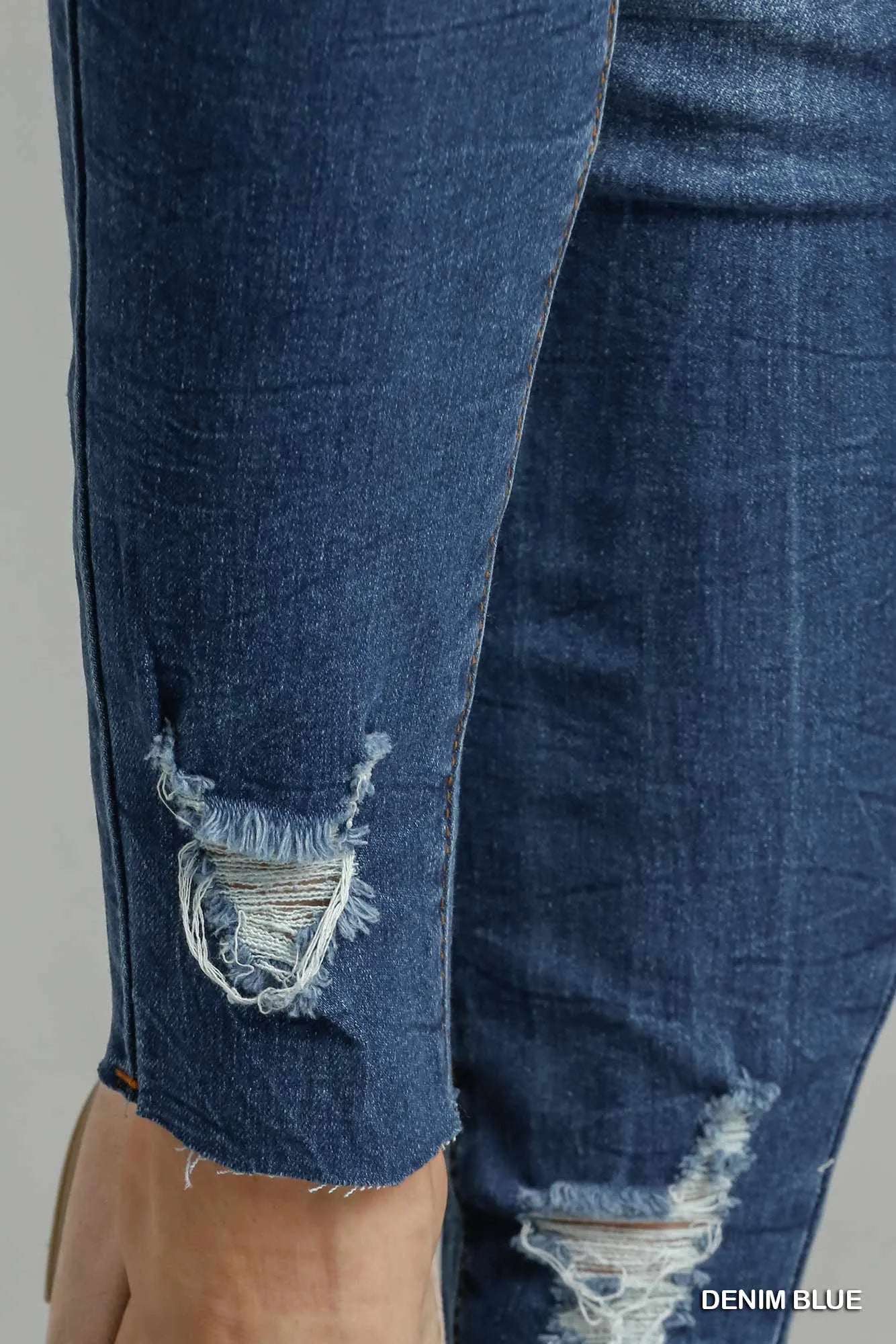 Hazel Blues® | Umgee Distressed Skinny Jeans with Pockets