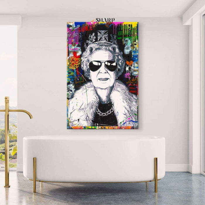 Banksy Queen Aviator Canvas Wall Art - SharpWallArts