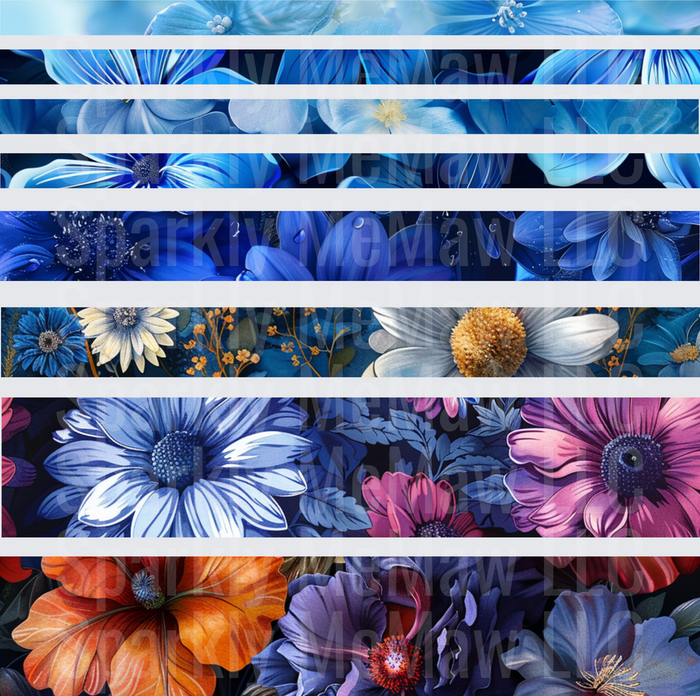 Bold Floral Stripe Bands – This is a 10x10 Inch Sheet