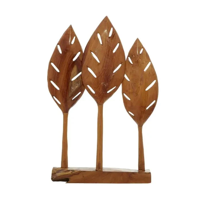 Brown Teak Wood Natural Abstract Sculpture