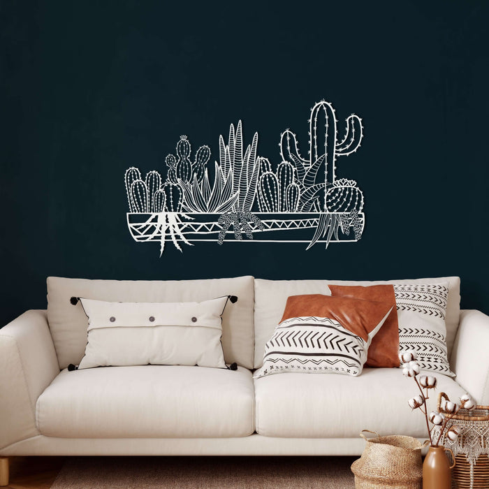 Cactus Metal Wall Art - Decor available at Dekadron for $189.90