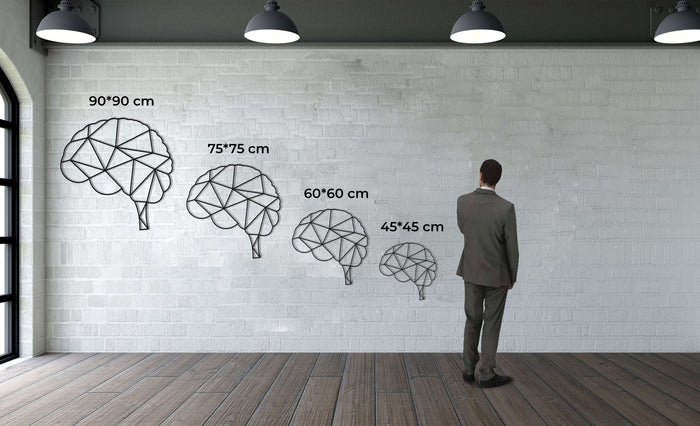Geometric Brain Metal Wall Art - Decor available at Dekadron for $58.90