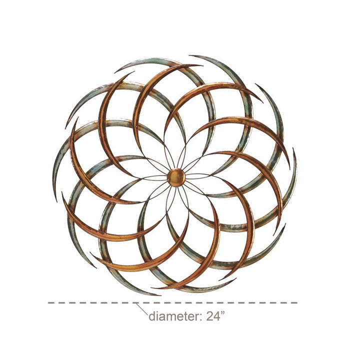 GRAY METAL ABSTRACT WIND SPINNER INSPIRED WALL DECOR