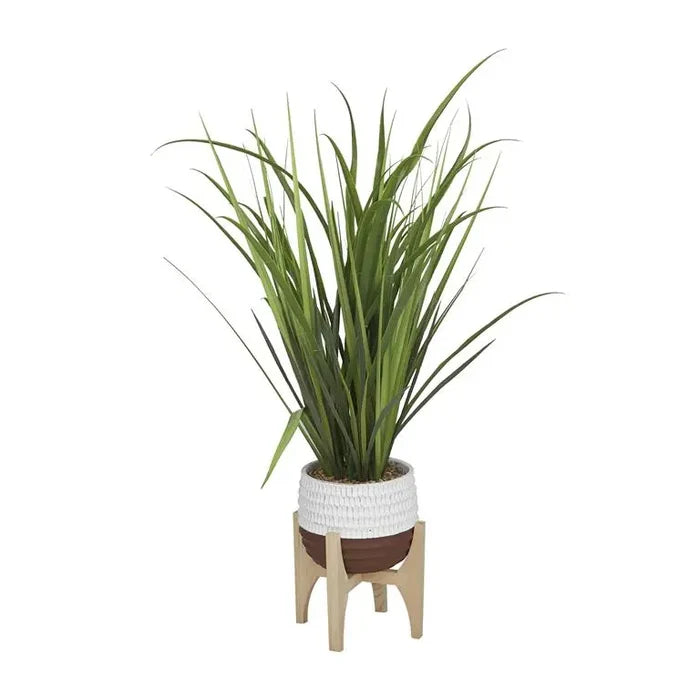 Green Plastic Contemporary Tall Grass Artificial Plant