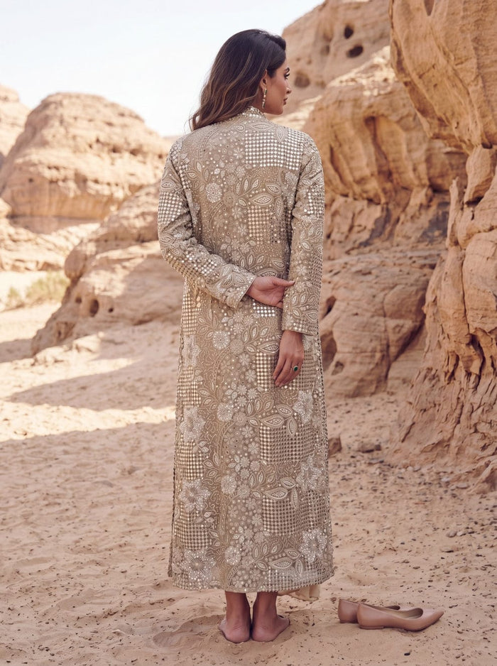 Ivory Embroidered Jacket Set