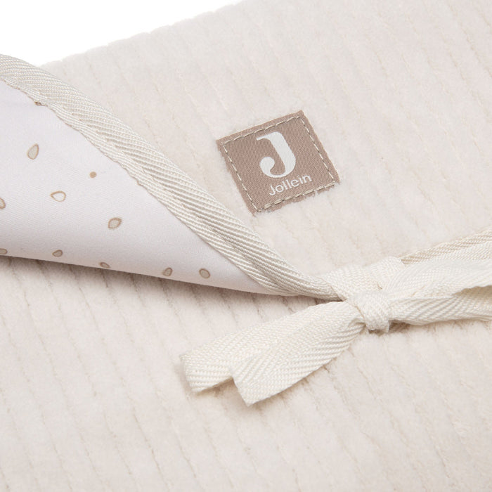 Jollein - Changing Pad With Storage Pockets - Cloudy Rib - Oatmeal - Mabel & Fox