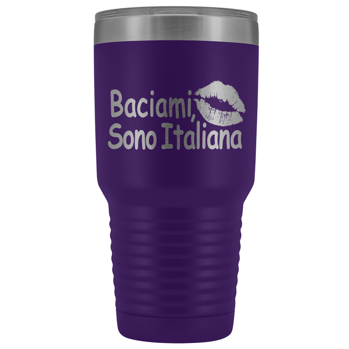 Kiss Me I'm Italian Tumbler - Large 30 oz. in Green, Orange, Purple