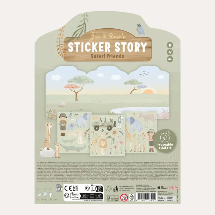 Little Dutch – Reusable Sticker Book – Safari - Mabel & Fox