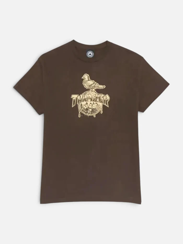 Remera Thrasher Cover The Earth Marron