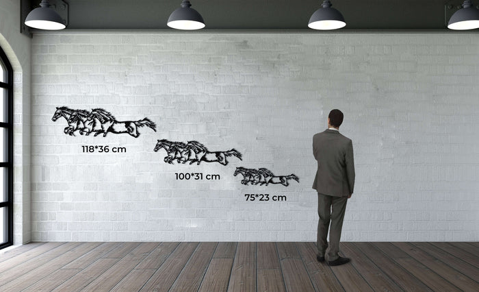 Running Horses Metal Wall Art - Decor available at Dekadron for $89.90