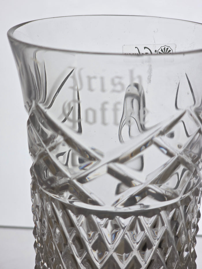 Signed Galway crystal Irish coffee mugs cut glass.