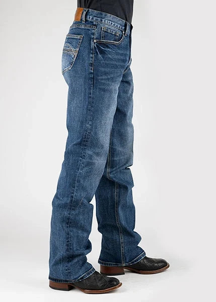 Tin Haul 421 Regular Joe Stretch Deco Pockets (Medium Wash) - Men's Bootcut Jeans (Closeout)