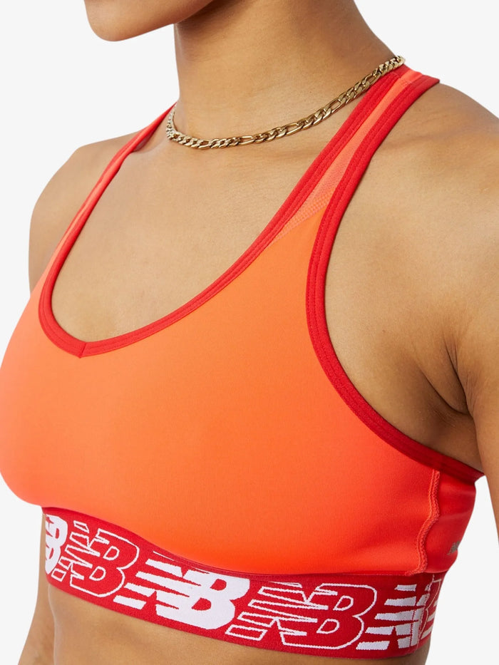 Top Deportivo New Balance Mujer Pace Bra 3.0 Naranja Rojo Training