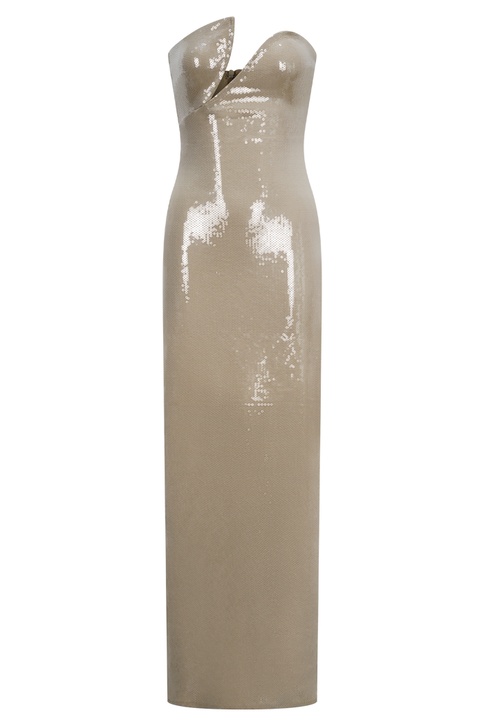 Winston Strapless Sequin Maxi Dress - Taupe