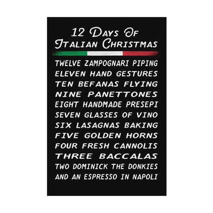 12 Days of Italian Christmas Portrait Canvas Wall Art