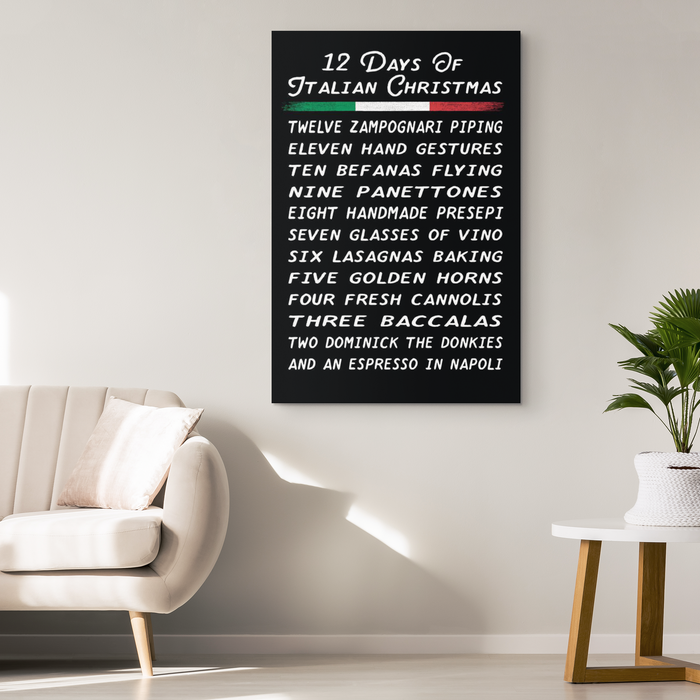 12 Days of Italian Christmas Portrait Canvas Wall Art