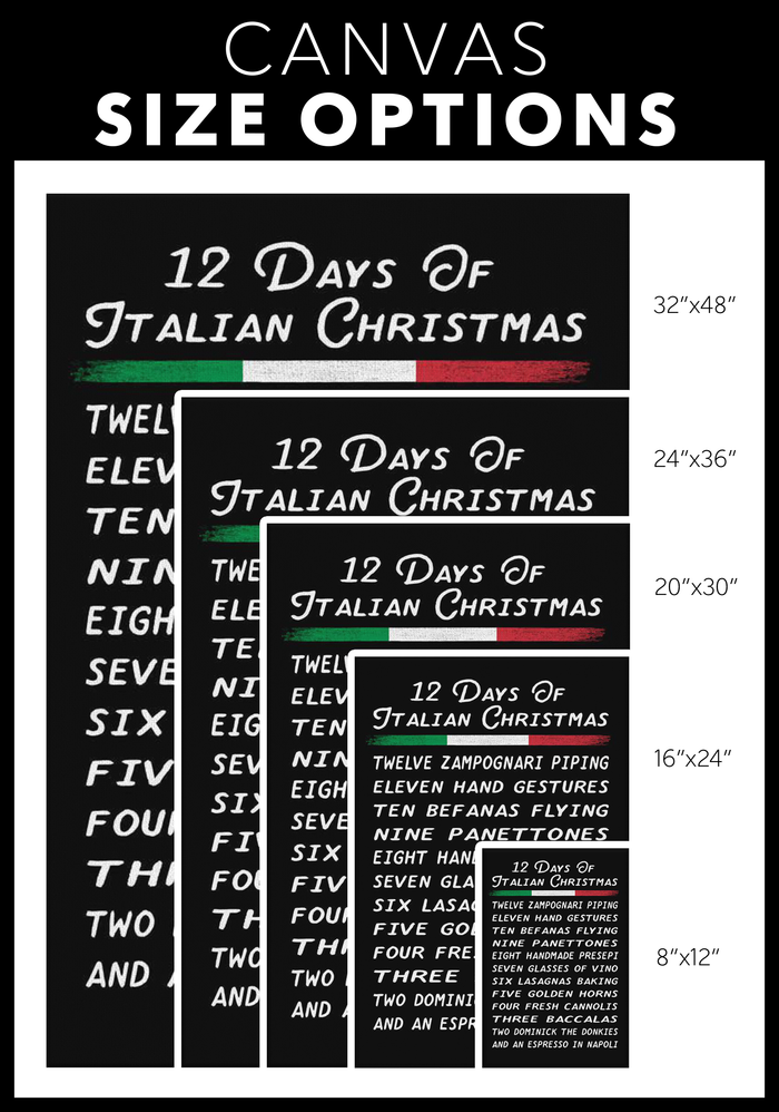 12 Days of Italian Christmas Portrait Canvas Wall Art