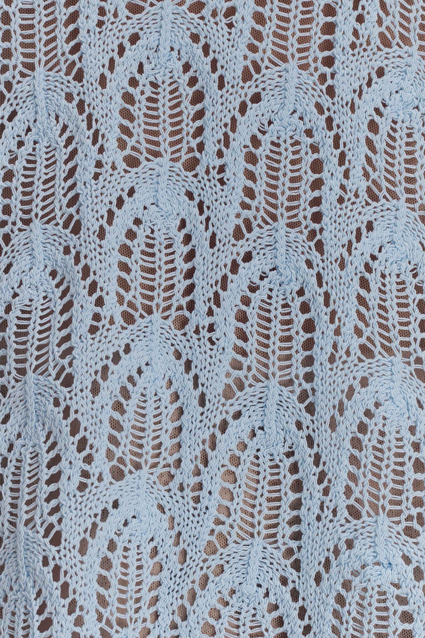 Corey Crochet Halter Neck Top - Light Blue