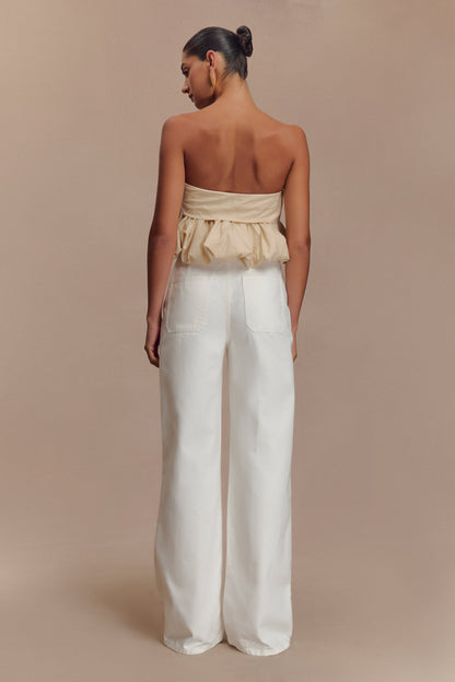 Caitlin Mid Rise Denim Jeans - White