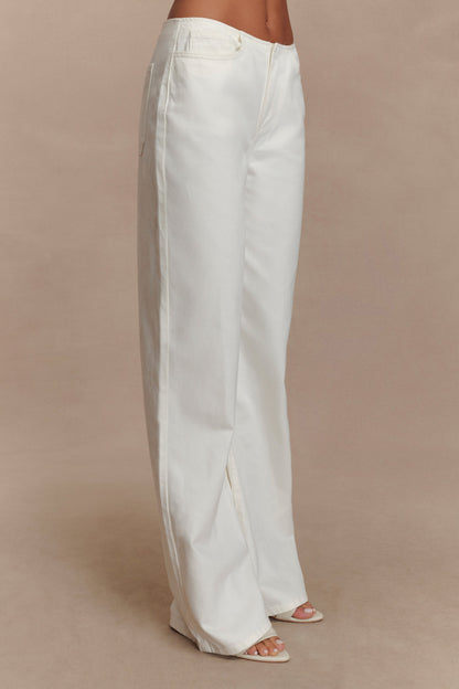Caitlin Mid Rise Denim Jeans - White