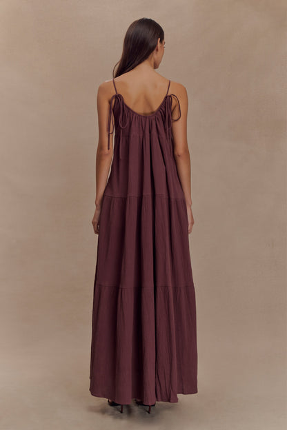 Lenny Front Tie Top - Chocolate