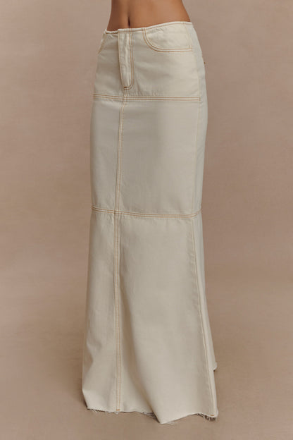 Loretta Denim Maxi Skirt - Ecru