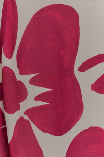 Katalina Chiffon Cowl Halter Top - Red Deco Fleur Print