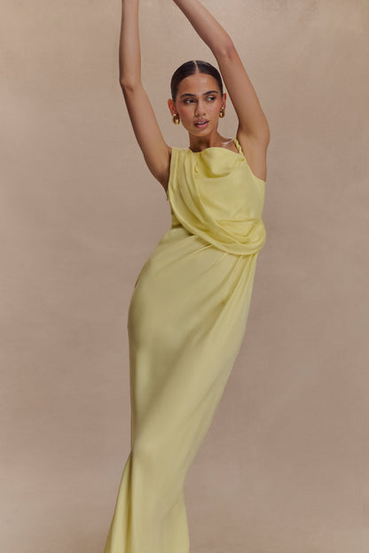 Lorieanne Draped Maxi Dress - Lemon