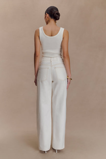 Maeva Scoop Tank Top - Ivory