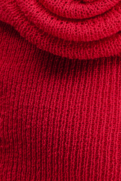 Samira Halter Knit Twist Top - Red
