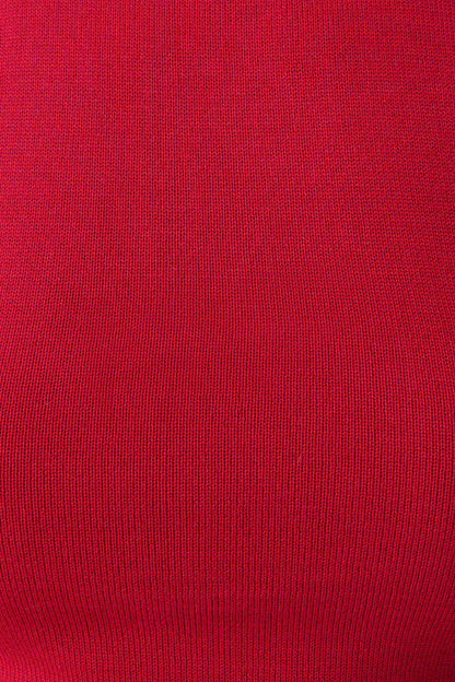 Misty Halter Backless Knit Top - Red