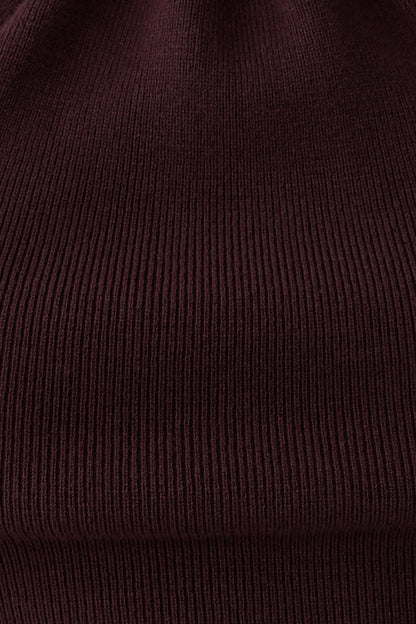 Angelika Twist Front Knit Top - Chocolate