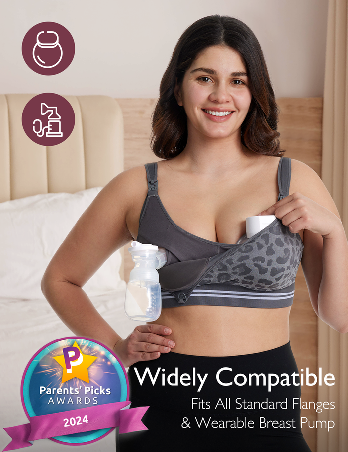 4-in-1 Hands Free Seamless Stretch Fabric Pumping Bra