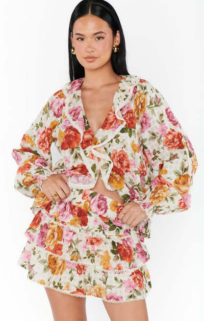 Nat Skort ~ Ivory Hillside Floral