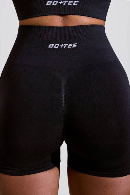 High Waist Define Luxe Mini Shorts in Black