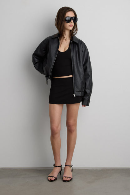VEGAN LEATHER BOMBER JACKET