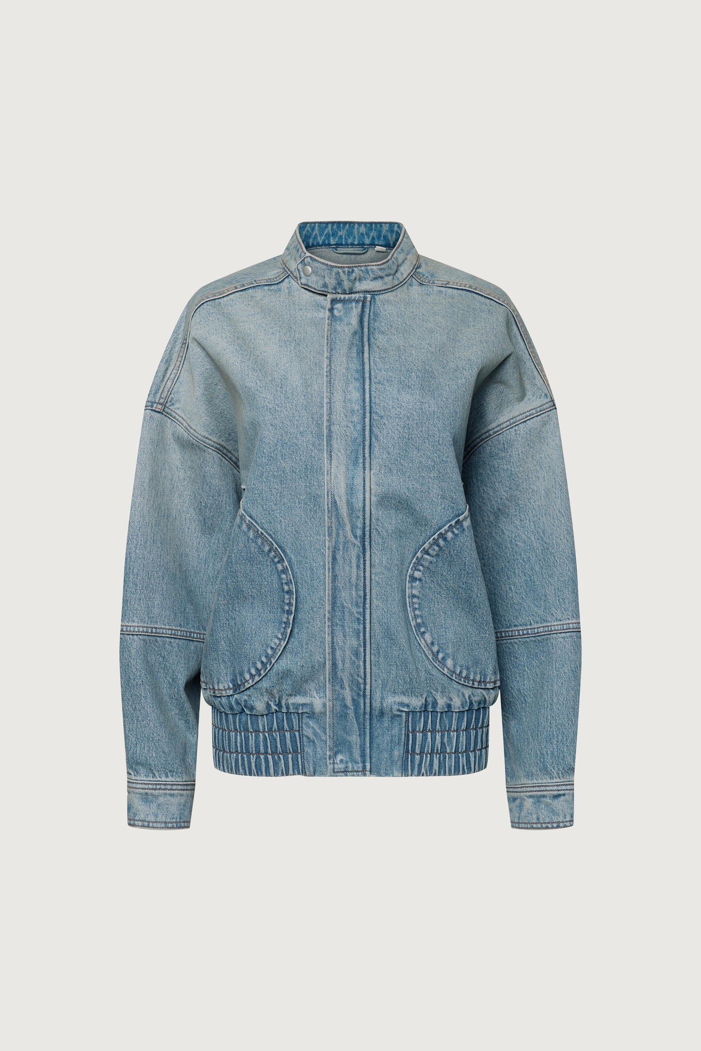 DENIM MOTO BOMBER JACKET