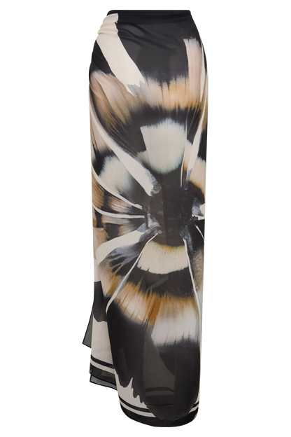 Noa Chiffon Scarf Sarong - Ivory Base Floral Print