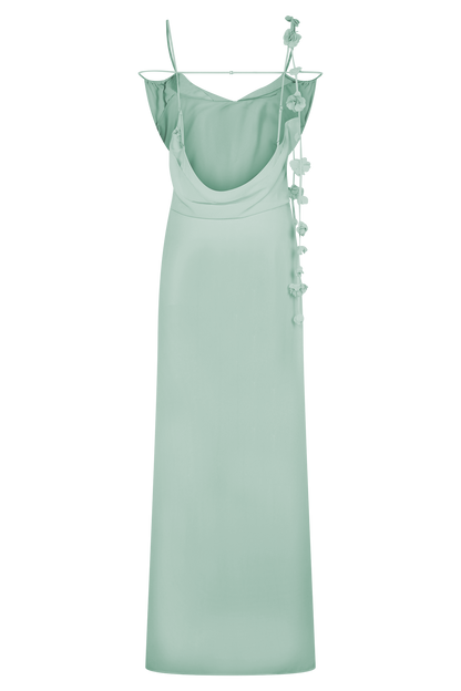 Rosalie Floral Chiffon Maxi Dress - Lagoon